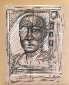 Larry Rivers, Charcoal and pastel on paper.