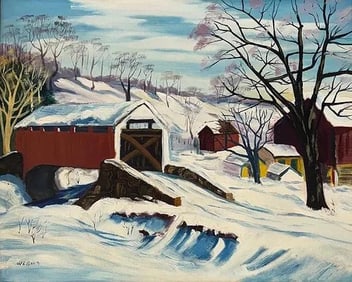 Walter Emerson Baum, Oil on canvas board.