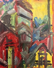 Frank Helmut Auerbach, Oil on canvas.