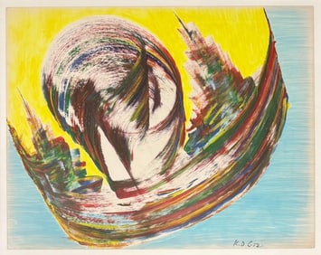 Karl Otto, Oil on heavy paper.