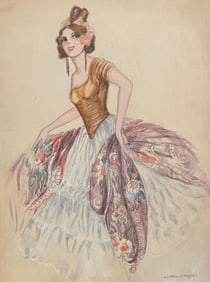 George Barbier, Watercolor, gouacge, pen and pencil on paper.