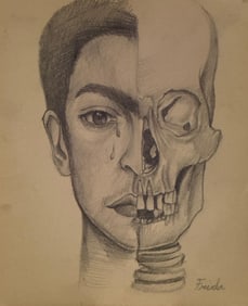 Frida Kahlo, Pencil on paper.