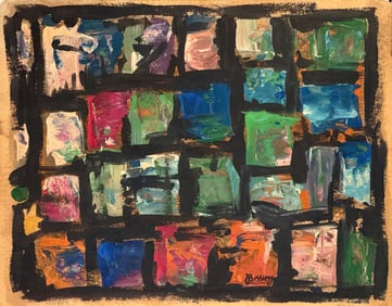 Roger Bissiere, Oil on paper.