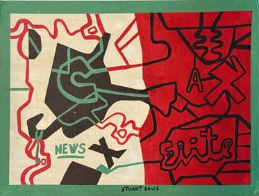 Stuart Davis, Oil on canvas board.