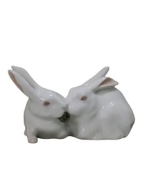 Royal Copenhagen Porcelain Bunnies / Rabbits Figurine, #518, circa 1943.