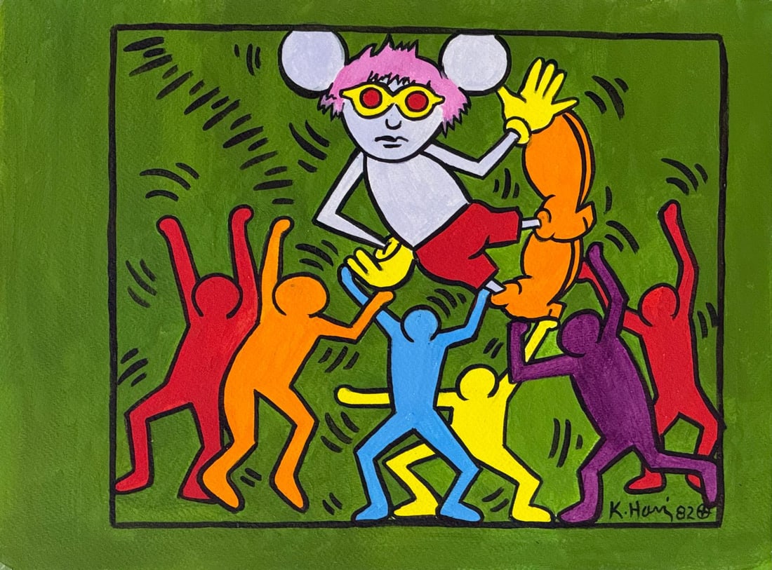 Keith Haring, Acrylic and marker on cardboard. (1 of 5)