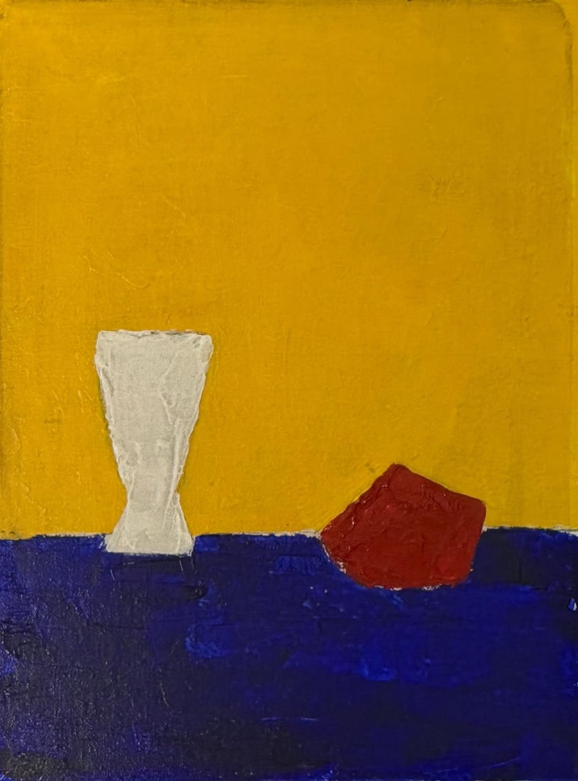 Nicolas de Staël, Oil on wood: Nicolas de Staël ( 1914-1955) Title: Untitled (Nature Morte) , Medium: Oil on wood, Size: 16" h x 12" w inches, Date: circa 1952-54. This lot is accompanied by a COA (Certificate of Attribution) and