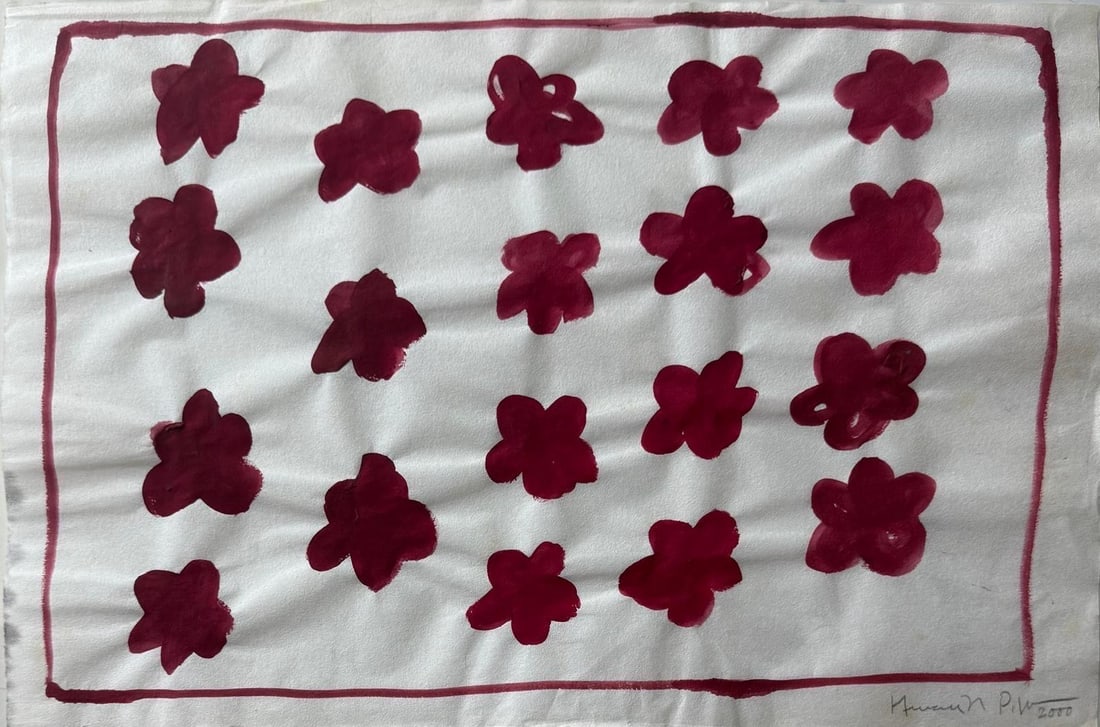 Joan Hernandez Pijuan, Gouache on paper.: Joan Hernandez Pijuan (Spanish, 1931–2005) Title: Untitled, Medium: Gouache on paper, Size: 12 h x 18 w inches, Date: 2000 This lot is accompanied by a COA (Certificate of Attribution) and is not a