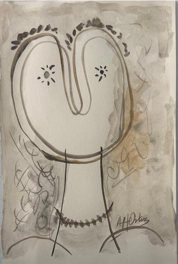 Manuel Angeles Ortiz, Gouache on paper. (1 of 2)