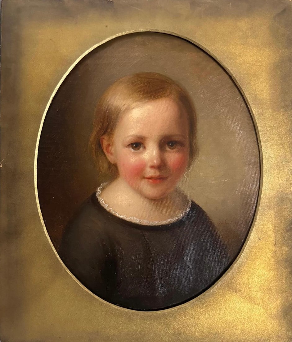 Lilla Cabot Perry, Oil on canvas.: Lilla Cabot Perry (1848-1933) Title: Untitled (Portrait), Medium: Oil on canvas, Date: Undated, Size: 16" h x 13" w inches. This lot is accompanied by a COA (Certificate of Attribution) and is not a r