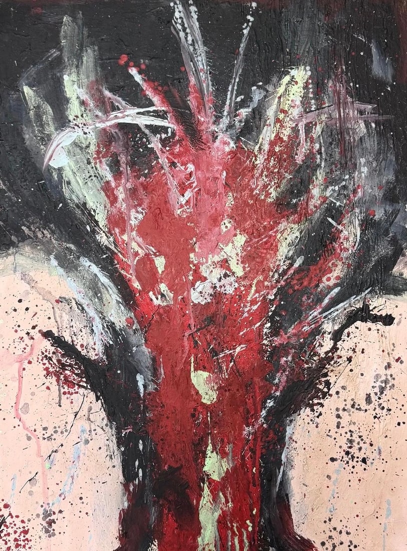 César Manrique, Mixed media on board.: César Manrique (Spanish, 1920–1992) Was a Spanish artist, architect, and environmentalist best known for his integration of art, nature, and architecture in his native Canary Islands. His mixed med