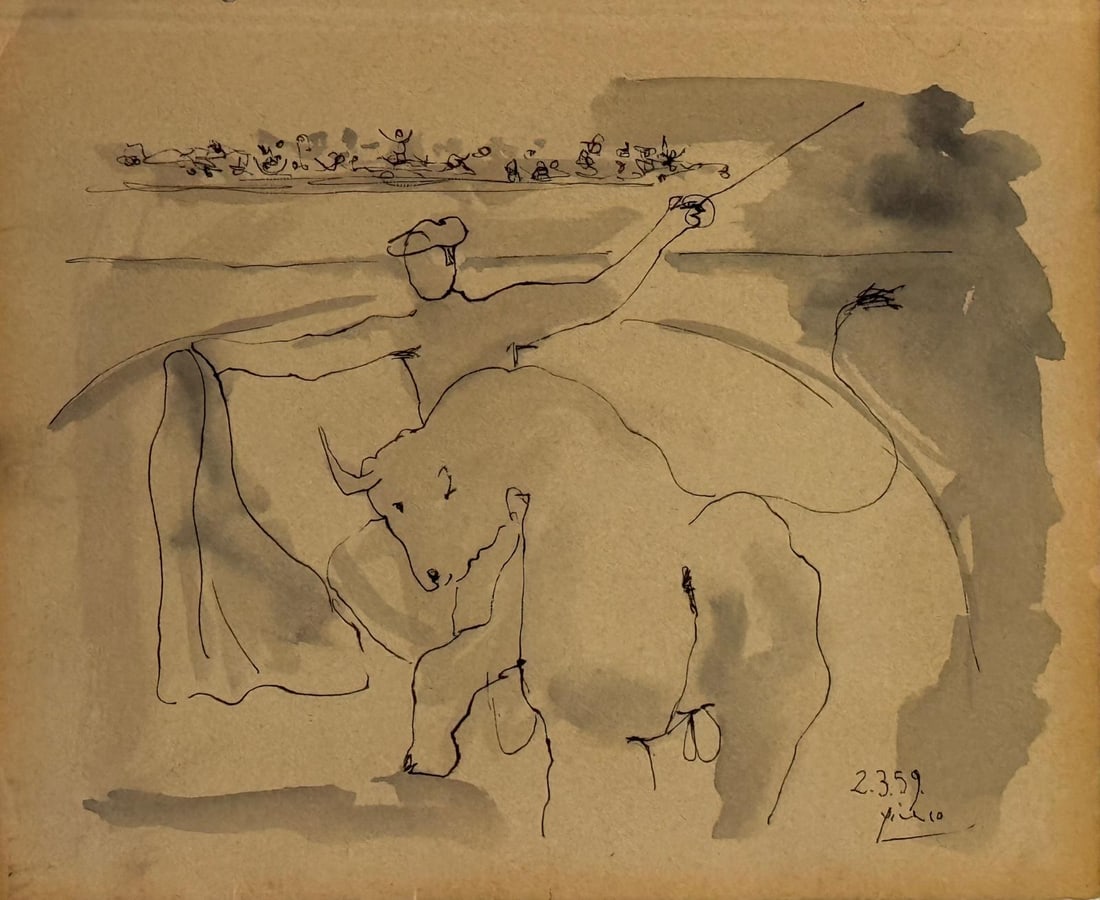 Pablo Picasso, Ink and gouache on paper (La Tauromaquia). (1 of 5)