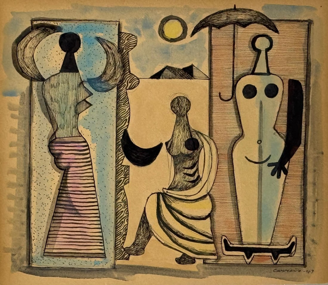 Mario Carreño, Gouache and ink on paper. (1 of 6)