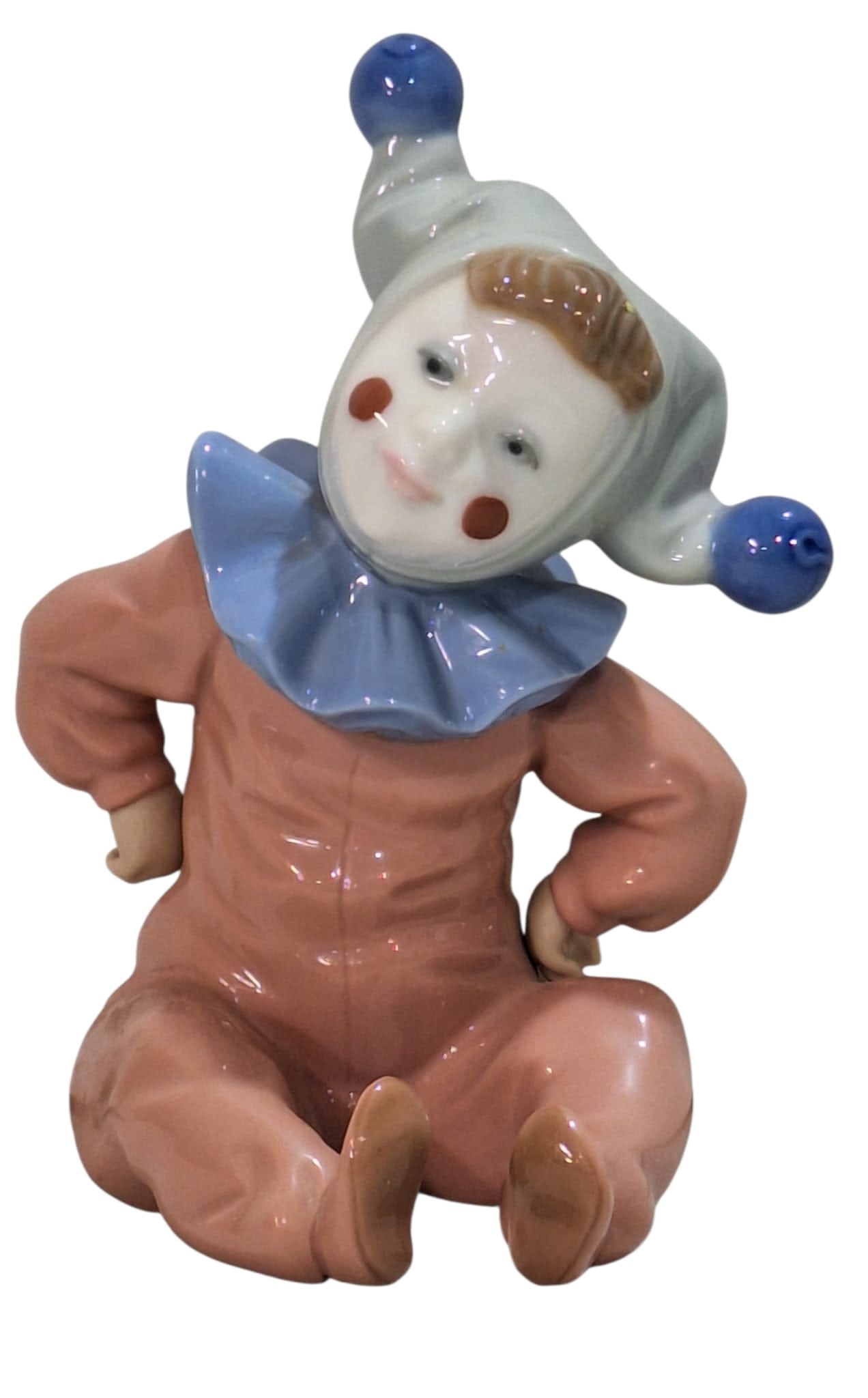 NAO by Ladró Collection, Bufón Jingles.1065.: NAO by Lladro Collection, Nao by Lladro, Little seated jester, NAO, porcelain with a glazed finish. Ref. 1065. Sculptor Salvador Furió. Measurements: 5.75" high x 2.25" wide (inches). In perfect cond