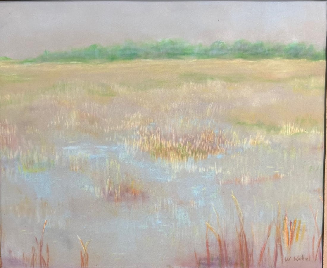 Wolf Kahn, Pastel on paper.: Wolf Kahn (American/German, 1927–2020) Title: Untitled (Landscape), Medium: Pastel on paper, Date: Undated, Size: 18.5 h x 22.5 w inches. This lot is accompanied by a COA (Certificate of Attribution