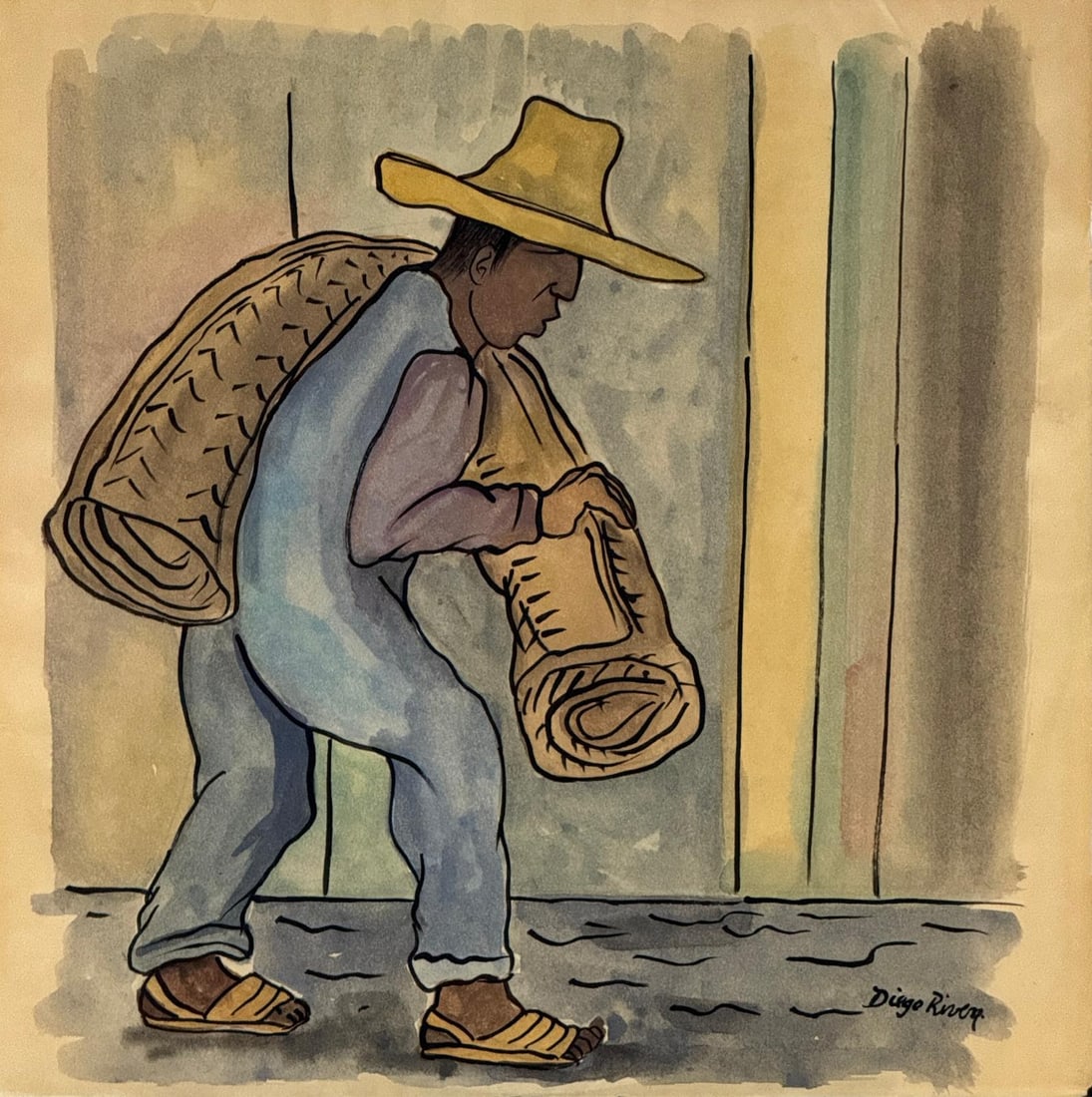 Diego Rivera, Watercolor and ink on paper. (1 of 4)
