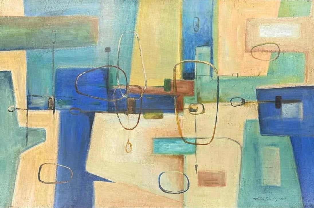 Zilia Sánchez, Oil on wood panel.: Zilia Sanchez (Cuban, b. 1926) Title: Untitled, Medium: Oil on wood panel , Size: 20 h x 30 w inches, Date: 1954. This lot is accompanied by a COA, and is not a reproduction, it is a unique piece. We