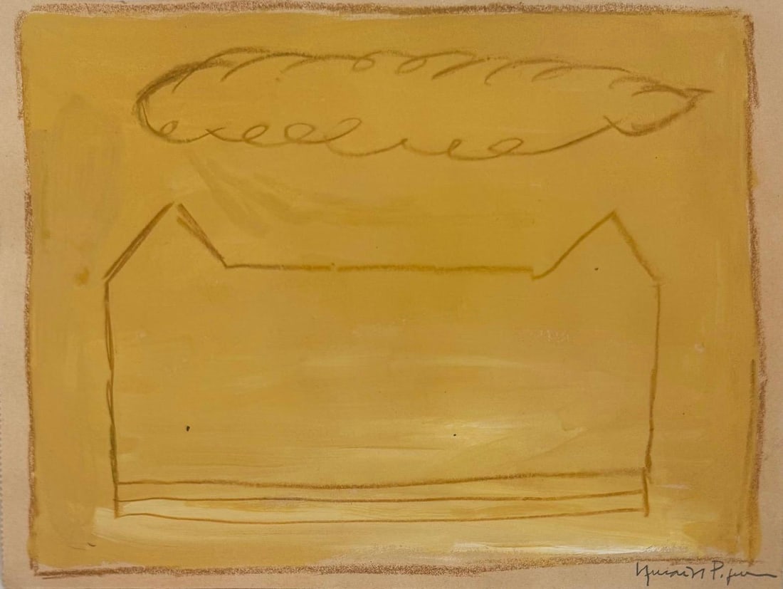 Joan Hernández Pijuan, Mixed media on paper.: Joan Hernández Pijuan (1931-2005) Title: Untitled (Abstract composition), Medium: Mixed media on paper, Date: Undated, Size: 8.25" h x 11" w inches. It is a unique piece. We recommend that the buyer