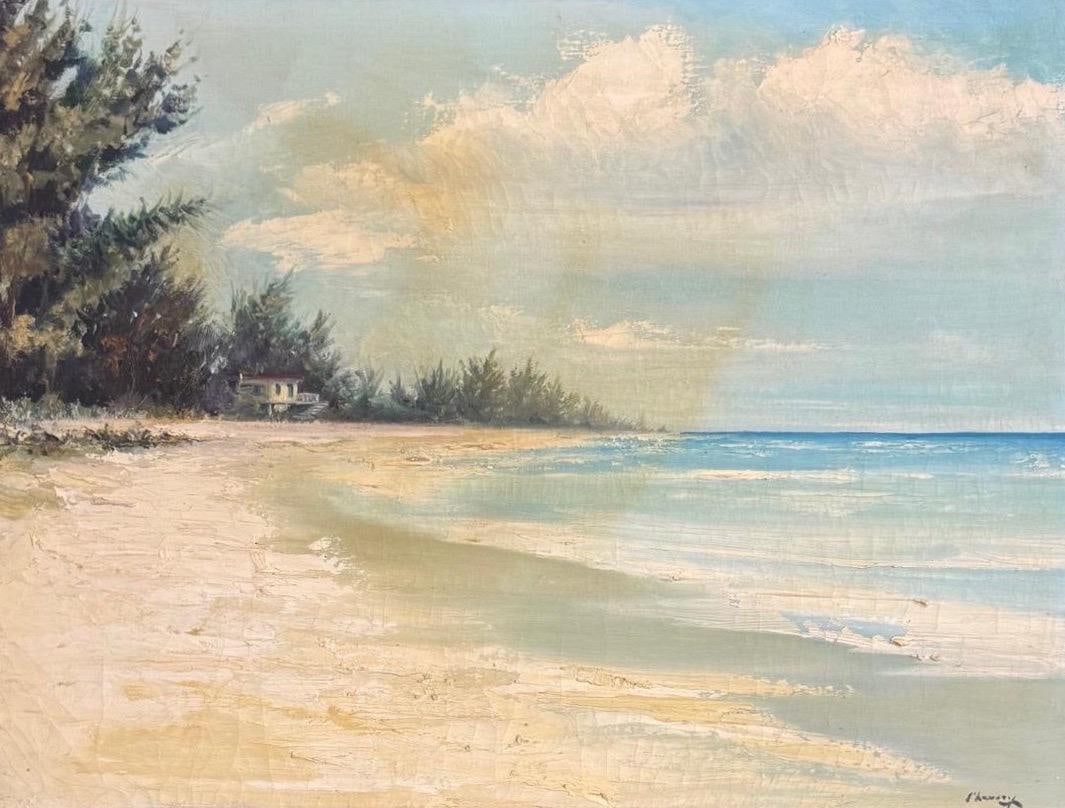 John Lavery, Oil on canvas: John Lavery (1856-1941) Title: Untitled (Seascape), Medium: Oil on canvas, Size: 26.50" h x 32.50" w inches, Date: Undated. This lot is accompanied by a COA (Certificate of Attribution) and is not a r