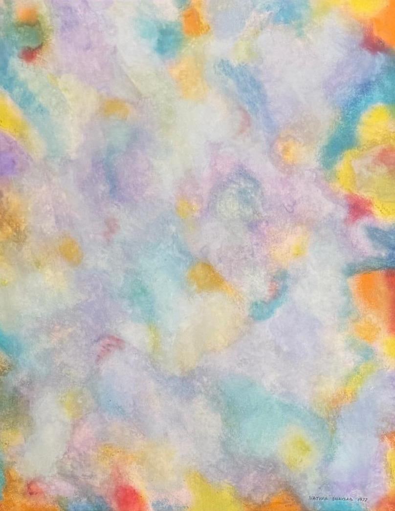 Natvar Bhavsar, Mixed media on paper.: Natvar Bhavsar (Indian, born 1934) Title: Untitled (Abstracted composition), Medium: Mixed media on paper, Date: 1977, Size: 21.5 h x 17 w inches. This lot is accompanied by a COA (Certificate of Attr