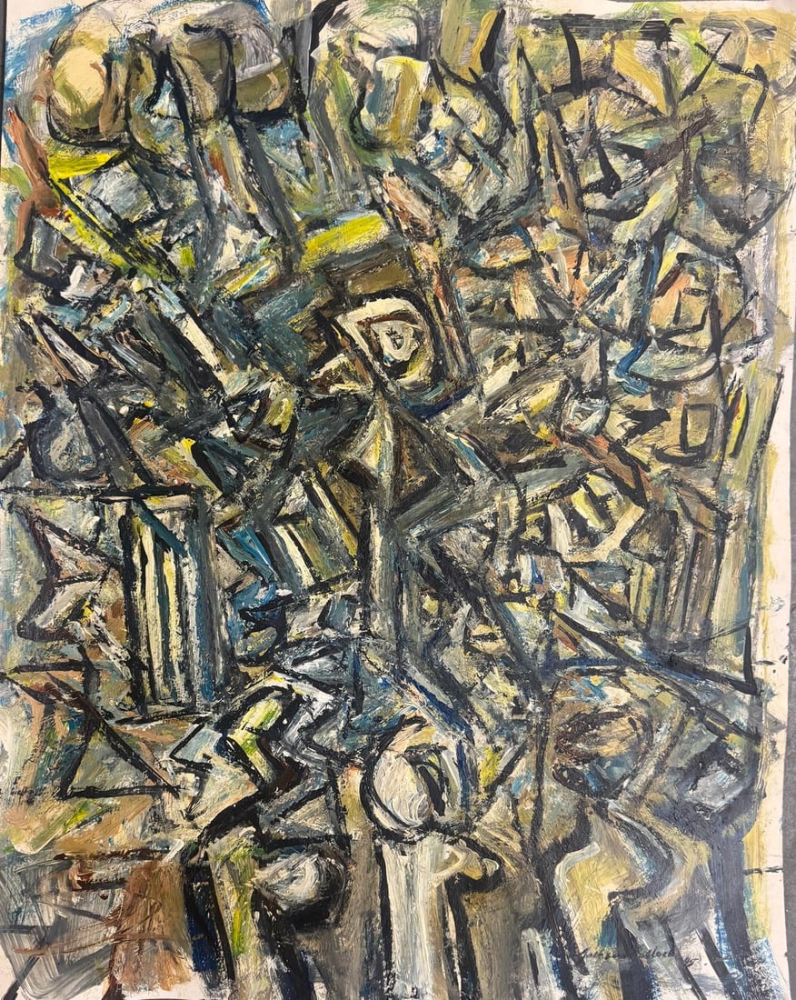 Jackson Pollock, Oil on paper.: Jackson Pollock(1912-1956) Title: Untitled (Abstract composition), Medium: Oil on paper, Size: 28 h x 22 w (inches), Date: 1945. This lot is accompanied by a COA (Certificate of Attribution) and is no
