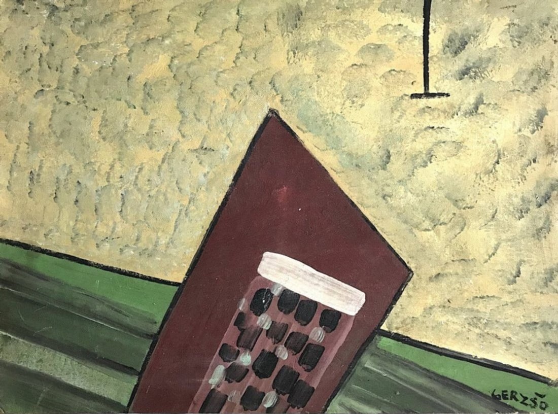 Gunther Gerzso, Oil on canvas panel.: Gunther Gerzso (1915-2000) Title: Untitled (composition), Medium: Oil on canvas panel, Size: 16" H x 11.75" W inches, Date: ca. 1973. This lot is accompanied by a Certificate of Attribution and is not