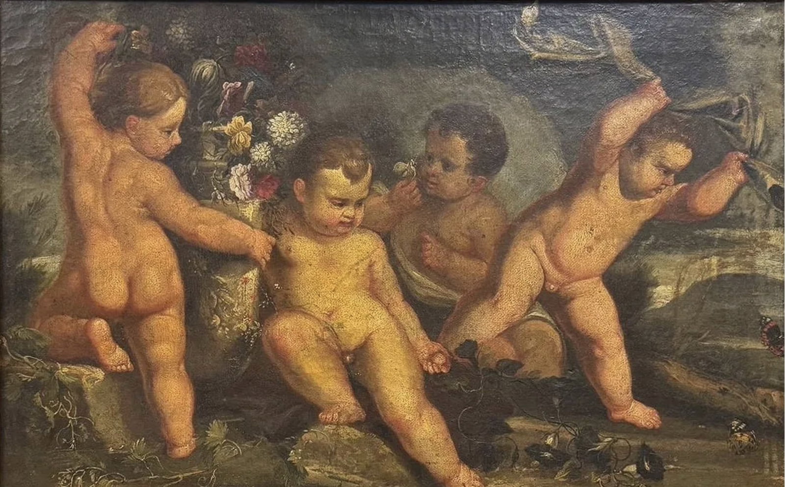School of Francesco Albani, Oil on canvas.: Francesco Albani (1578–1660) Was an Italian Baroque painter celebrated for his idyllic landscapes and mythological and religious scenes. Born on March 17, 1578, in Bologna, Italy, he studied under D