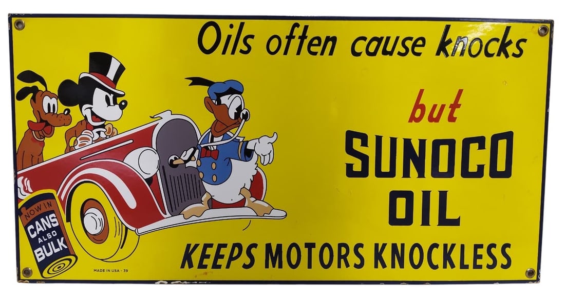 Porcelain Sunoco Oil Advertising Sign. (1 of 4)