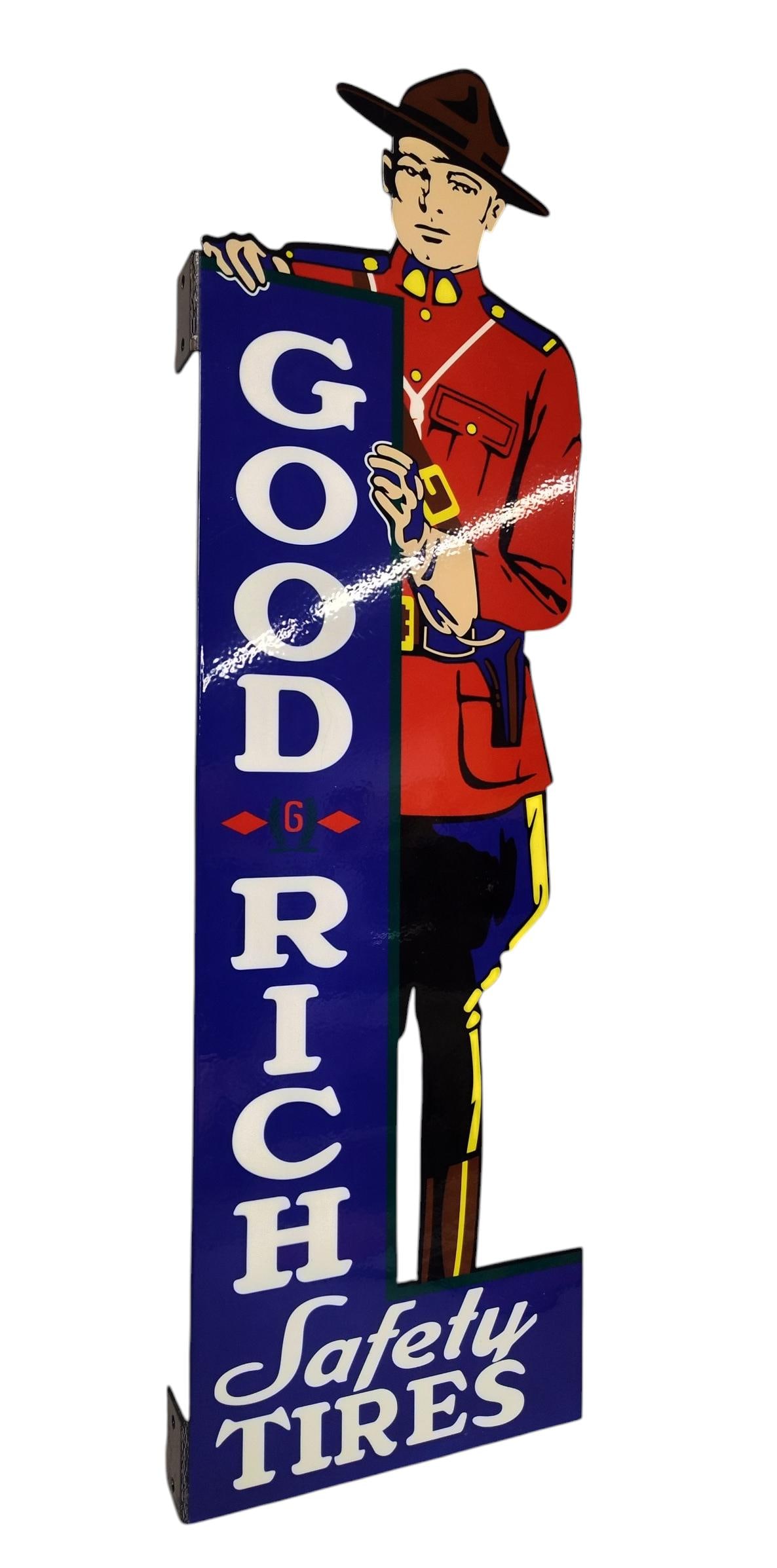 Double Sided Goodrich Tires Flange Advertising Sign. (1 of 5)
