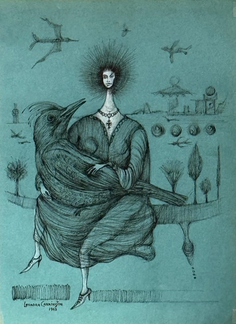 Leonora Carrington, Watercolor and ink on paper.: Leonora Carrington (1917-2011) Title: Untitled, Medium: Watercolor and ink on paper, Size: 11 h x 8 w inches, Date: 1963. This lot is accompanied by a Certificate of Attribution and is not a reproduct