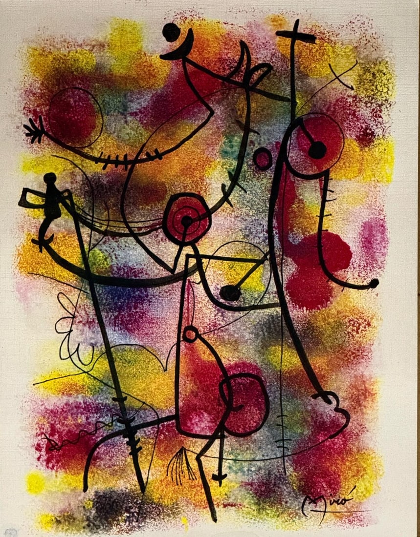 Joan Miro, Tempera and ink on paper. (1 of 3)