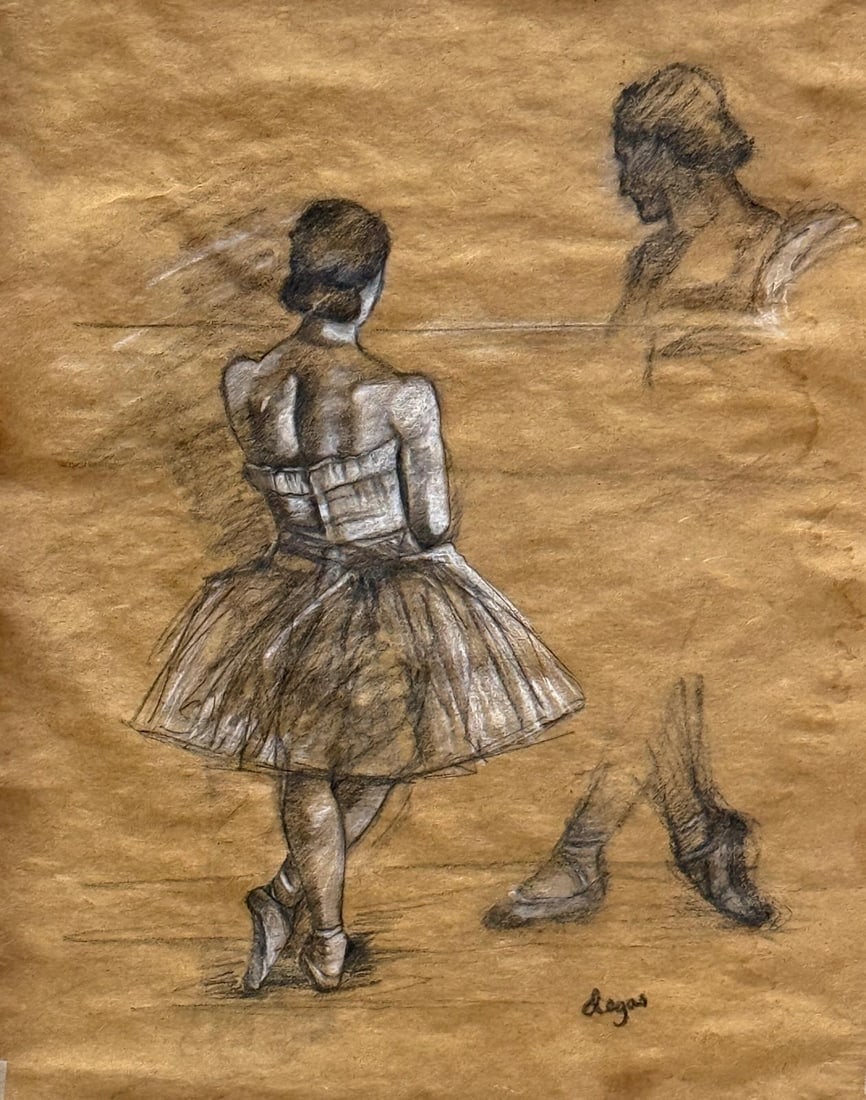 Edgar Degas, Charcoal and pastel on paper.: Edgar Degas (1834-1917) Title: Untitled (Danseuse), Medium: Charcoal and pastel on paper, Date: ca. 1915, Size: 14 h x 11 w inches. This lot is accompanied by a Certificate of Attribution and is not a