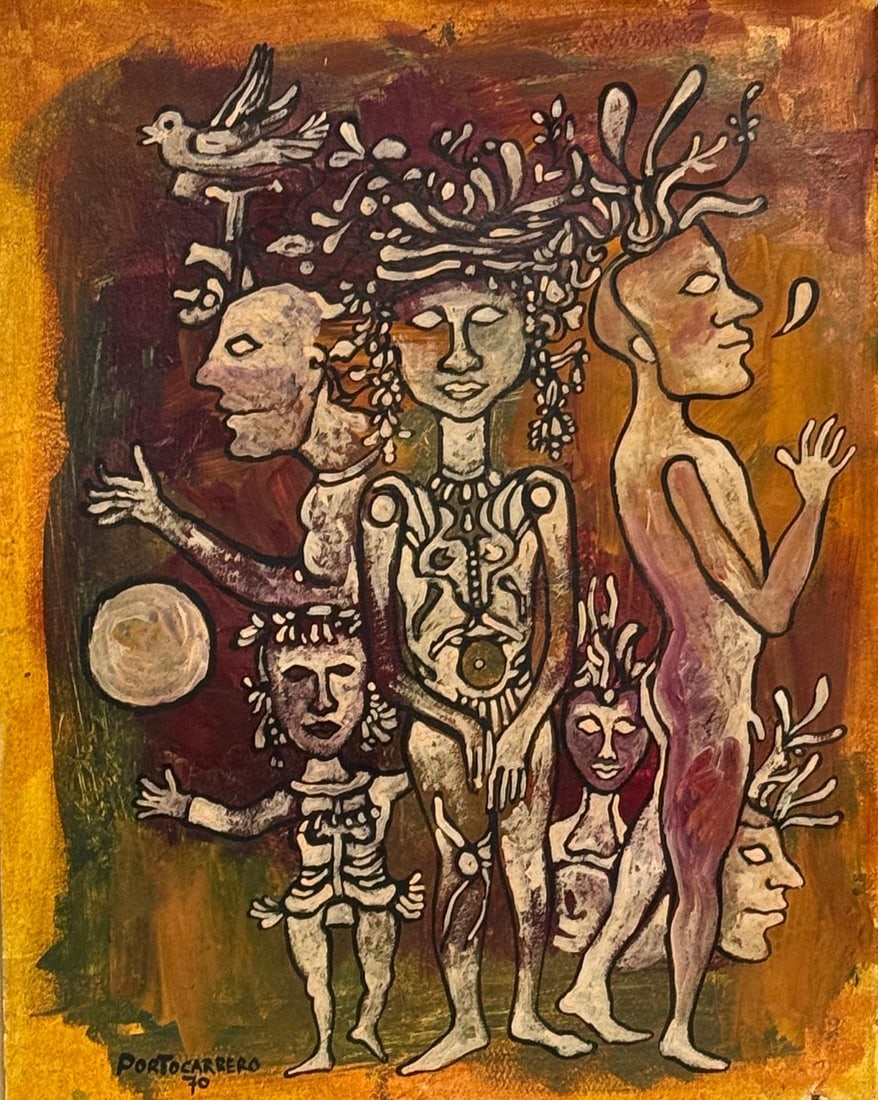 Rene Portocarrero, Tempera on cardboard. (1 of 6)
