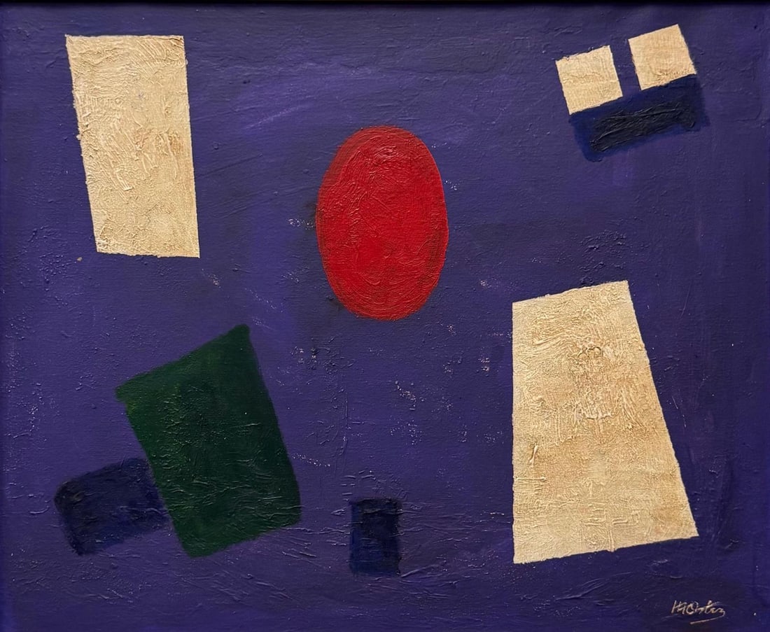 Manuel Angeles Ortiz, Oil on canvas.: Manuel Angeles Ortiz (Spanish, 1895–1984) Title: Untitled, Medium: Oil on canvas, Size: 18 h x 21.75 w in. This lot is accompanied by a COA (Certificate of Attribution), and is not a reproduction, i