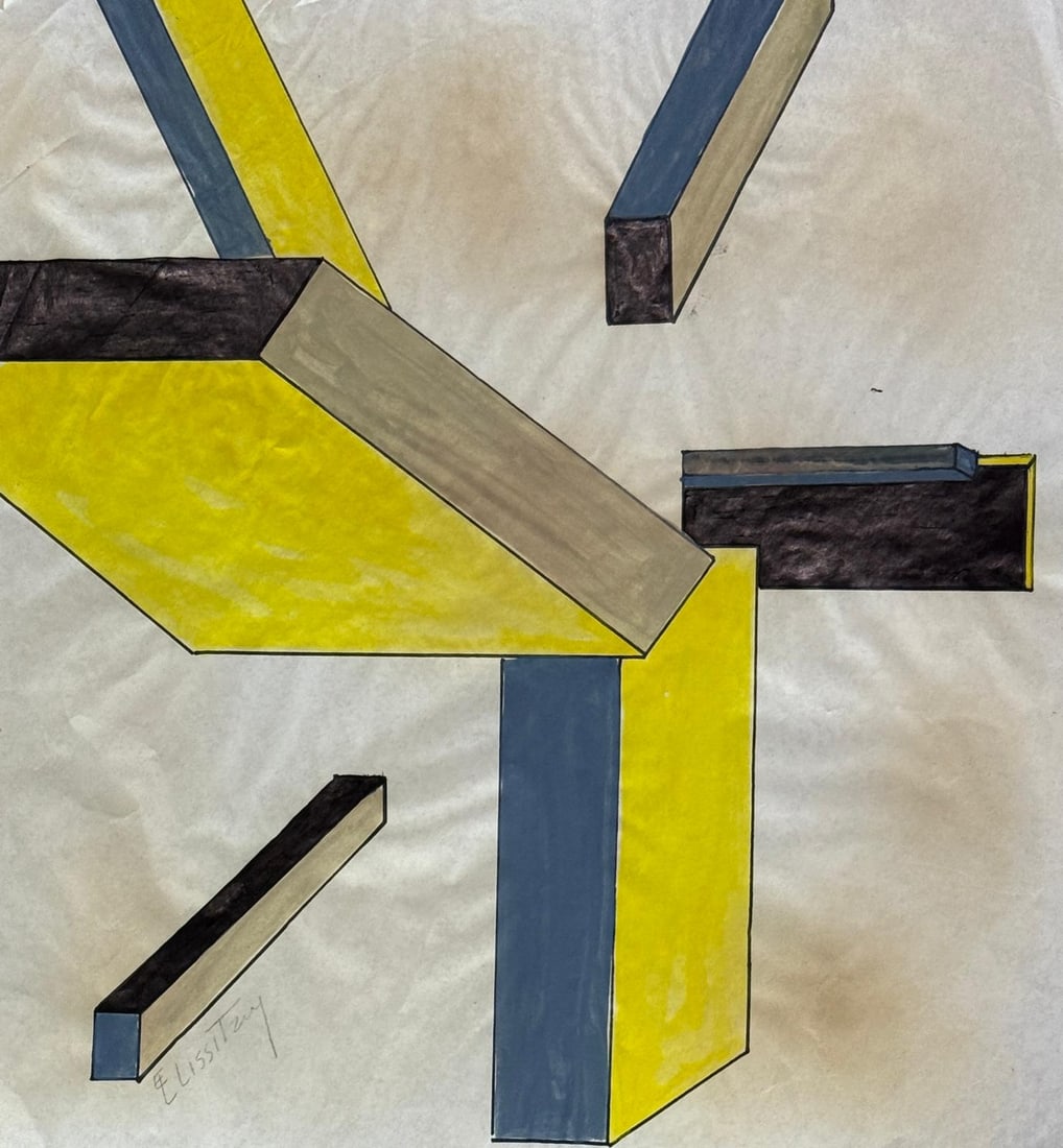 El Lissitzky, Tempera and ink on paper. (1 of 3)