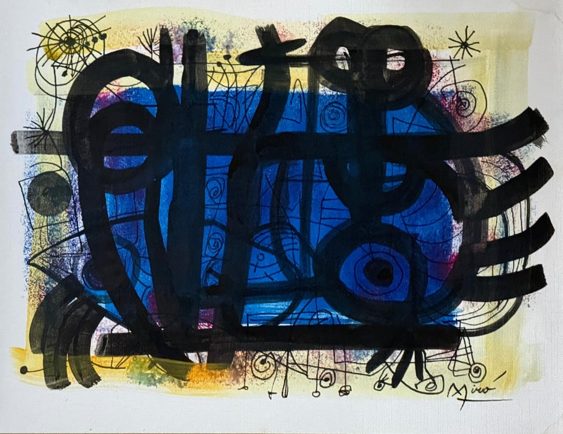 Joan Miro, Tempera and ink on paper.: Coming Soon