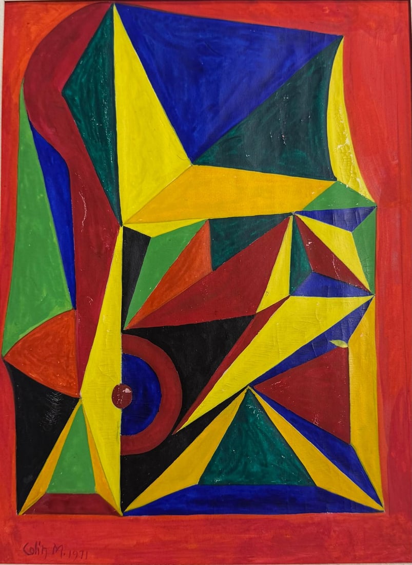 Colin Middleton, Gouache on paper.: Colin Middleton (1910-1983) Title: Untitled (Abstract composition), Medium: Gouache on paper, Size: 12.50" h x 9.50" w inches, Date: 1971. This lot is accompanied by a COA (Certificate of Attribution)