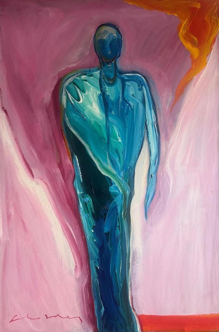 Fritz Scholder, Acrylic on canvas.: Fritz Scholder (1937-2005) Title: Untitled, Medium: Acrylic on canvas, Size: 36 h x 24 w in, Date: ca. 1980. This lot is accompanied by a COA (Certificate of Attribution) and is not a reproduction, it
