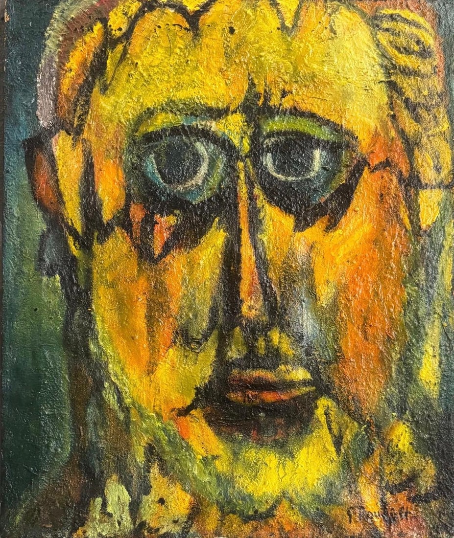Georges Rouault, Oil on canvas.: Georges Rouault (1871-1958) Title: Untitled (Portrait), Medium: Oil on canvas, Size: 24 h x 20 w in, Date: Undated. This lot is accompanied by a COA (Certificate of Attribution), and is not a reproduc