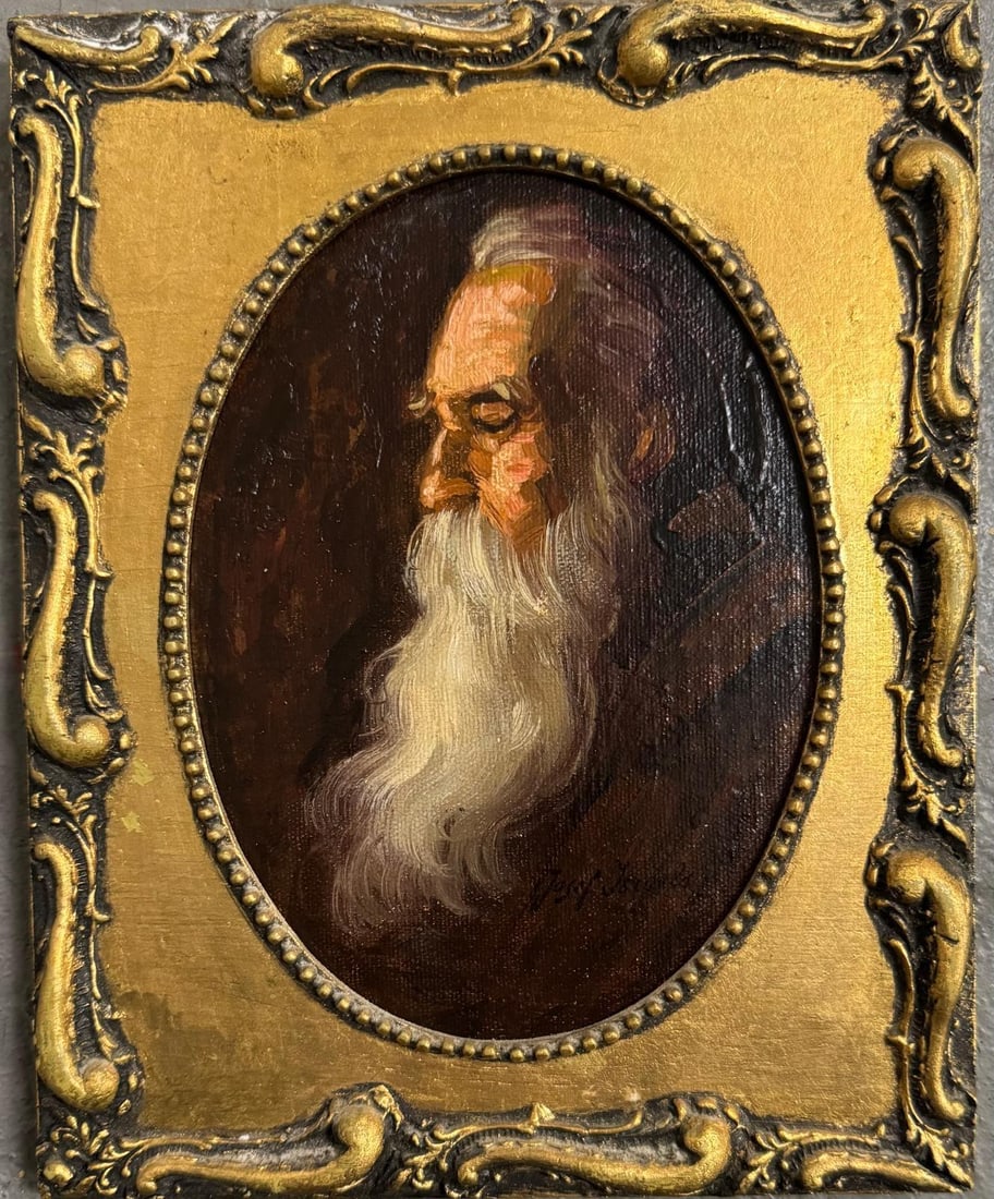 Jozef Israels, Oil on canvas on wood.: Jozef Israels (1824-1911) Title: Untitled (Portrait), Medium: Oil on canvas on wood, Date: Undated, Size: 8" h x 6" w inches. This lot is accompanied by a COA (Certificate of Attribution), and is not 