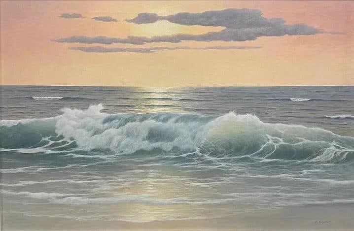Carl Kenzler, Oil on canvas.: Carl Kenzler (German, 1872-1947) Was a German painter renowned for his marine and landscape artworks. Born in Potsdam, he pursued formal art education at the Berlin Academy of Arts. Kenzler's oeuvre p