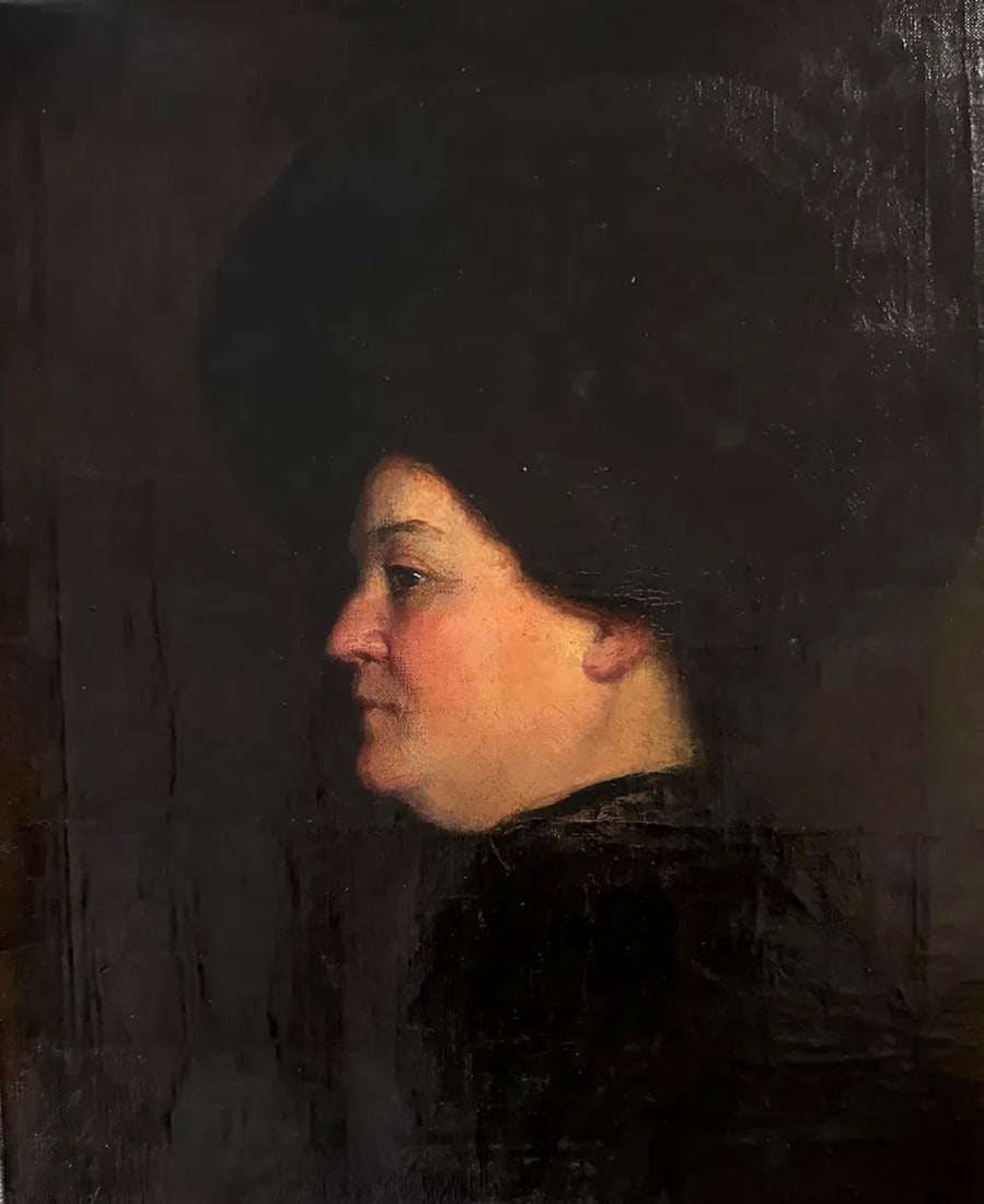 Cecilia Beaux, Oil on canvas.: Cecilia Beaux (1855-1942) Title: Untitled (Portrait), Medium: Oil on canvas, Date: Undated, Size: 22.50" h x 18.75" w inches. This lot is accompanied by a COA (Certificate of Attribution) and is not a