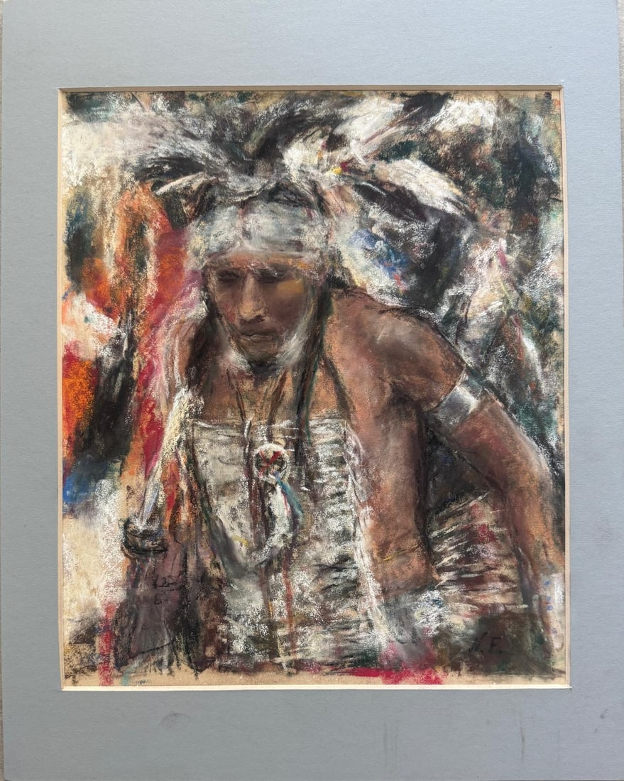 Nicolai Fechin, Pastel on paper over board.: Nicolai Fechin (Russian, 1881–1955) Title: Untitled, Medium: Pastel on paper over board, Date: Undated, Size: 11 h x 9.50 w in. This lot is accompanied by a COA (Certificate of Attribution) and is n