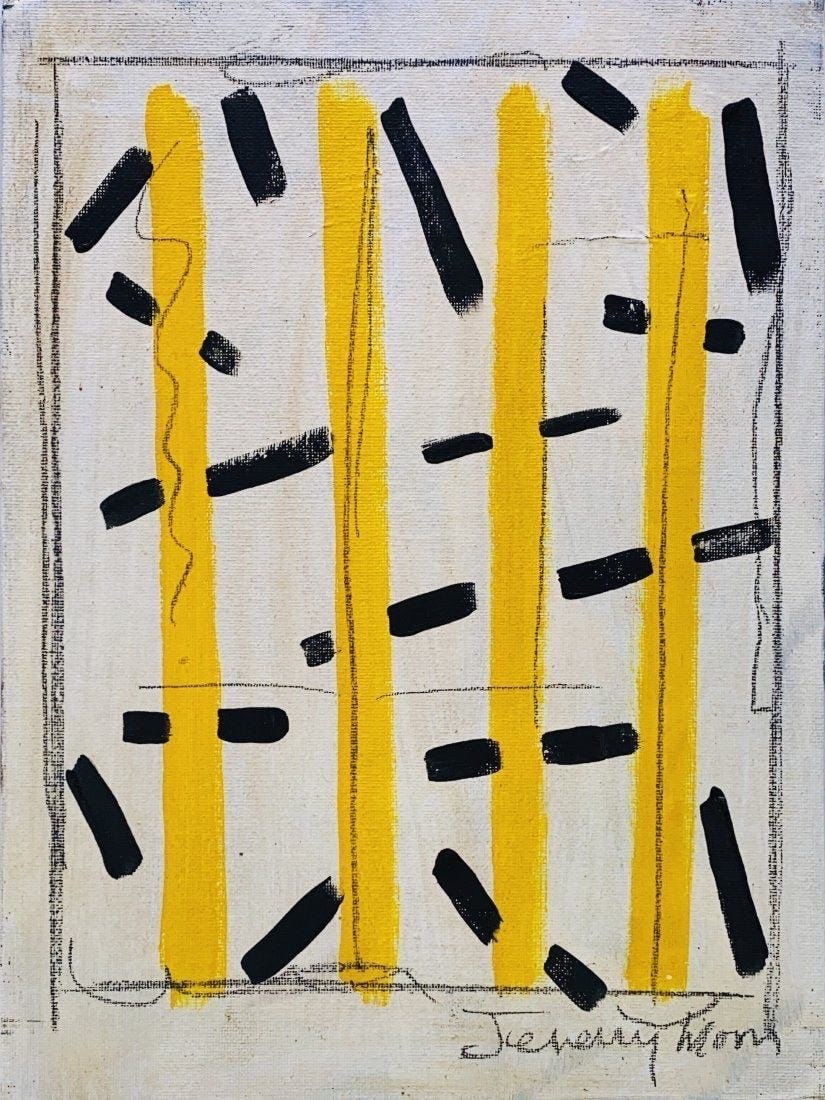 Jeremy Moon, Mixed media on canvas panel.: Jeremy Moon (1934-1973) Title: Untitled (Abstract composition), Medium: Mixed media on canvas panel, Size: 14" x 10" inches, Date: ca 1968-70. This lot is accompanied by a COA (Certificate of Attribut