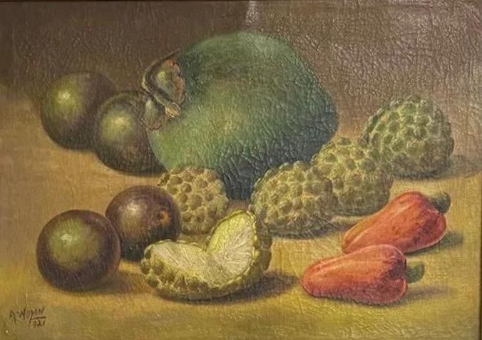 Alberto Wopon, Oil on canvas.: Alberto Wopon (1879-1932) Title: Untitled (Still life), Medium: Oil on canvas, Date: circa 1921, Size: 14" h x 20" w inches. This lot is accompanied by a COA (Certificate of Authenticity) and is not a