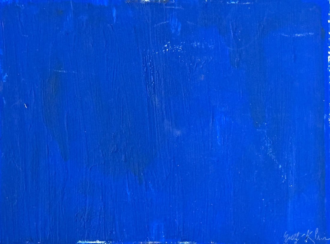 Yves Klein, Oil on panel.: Yves Klein (1928-1962) Title: Untitled (Monochrome IKB), Medium: Oil on panel, Size: 12 h x 16 w in, Date: ca. 1959. This lot is accompanied by a COA (Certificate of Attribution), and is not a reprodu