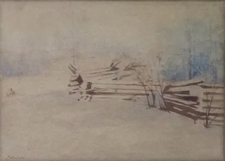 Gerard de Palezieux, Watercolor on paper.: Gerard de Palezieux (1919-2012)Title: Untitled (Landscape), Medium: Watercolor on paper, Size: 21" h x 17" w inches, Date: Undated. This lot is accompanied by a COA (Certificate of Attribution) and is