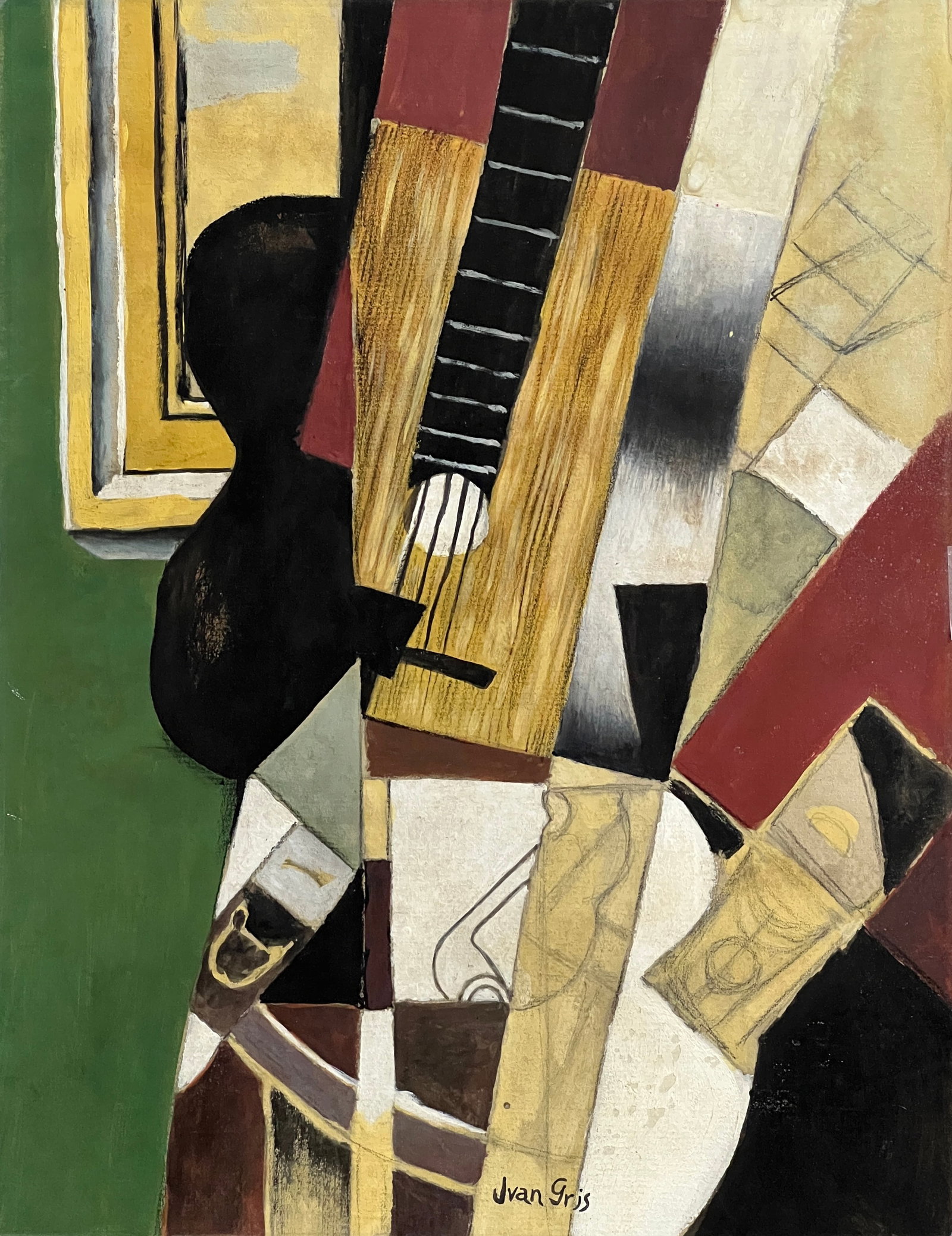 Juan Gris, Watercolor and graphite on paper.: Juan Gris (1887-1927) Titled: Untitled (Composition), Medium: Watercolor and graphite on paper, Size: 12.75" H x 9.75" W inches, Date: ca. 1918. This lot is accompanied by a COA (Certificate of Attrib