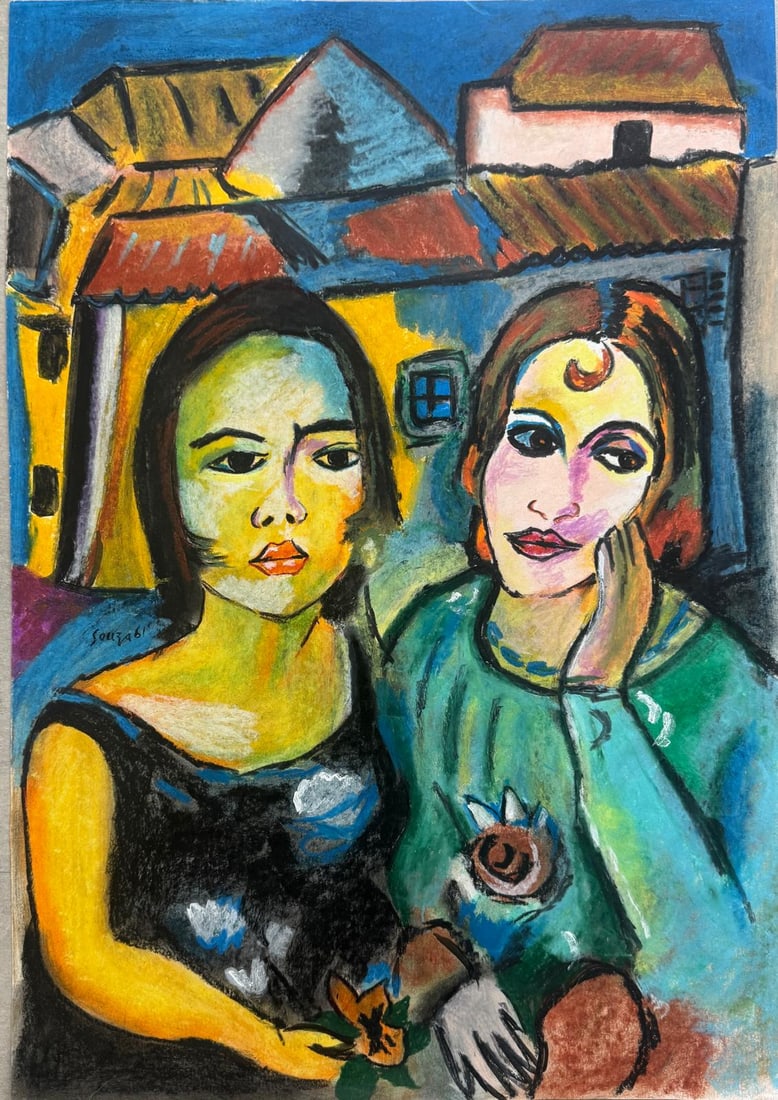 Francis Newton Souza, Mixed media on paper.: Francis Newton Souza (1924-2002) Title: Untitled, Medium: Mixed media on paper, Size: 23.25 h x 16.25 w inches, Date: 1961. This lot is accompanied by a COA (Certificate of Attribution) and is not a r