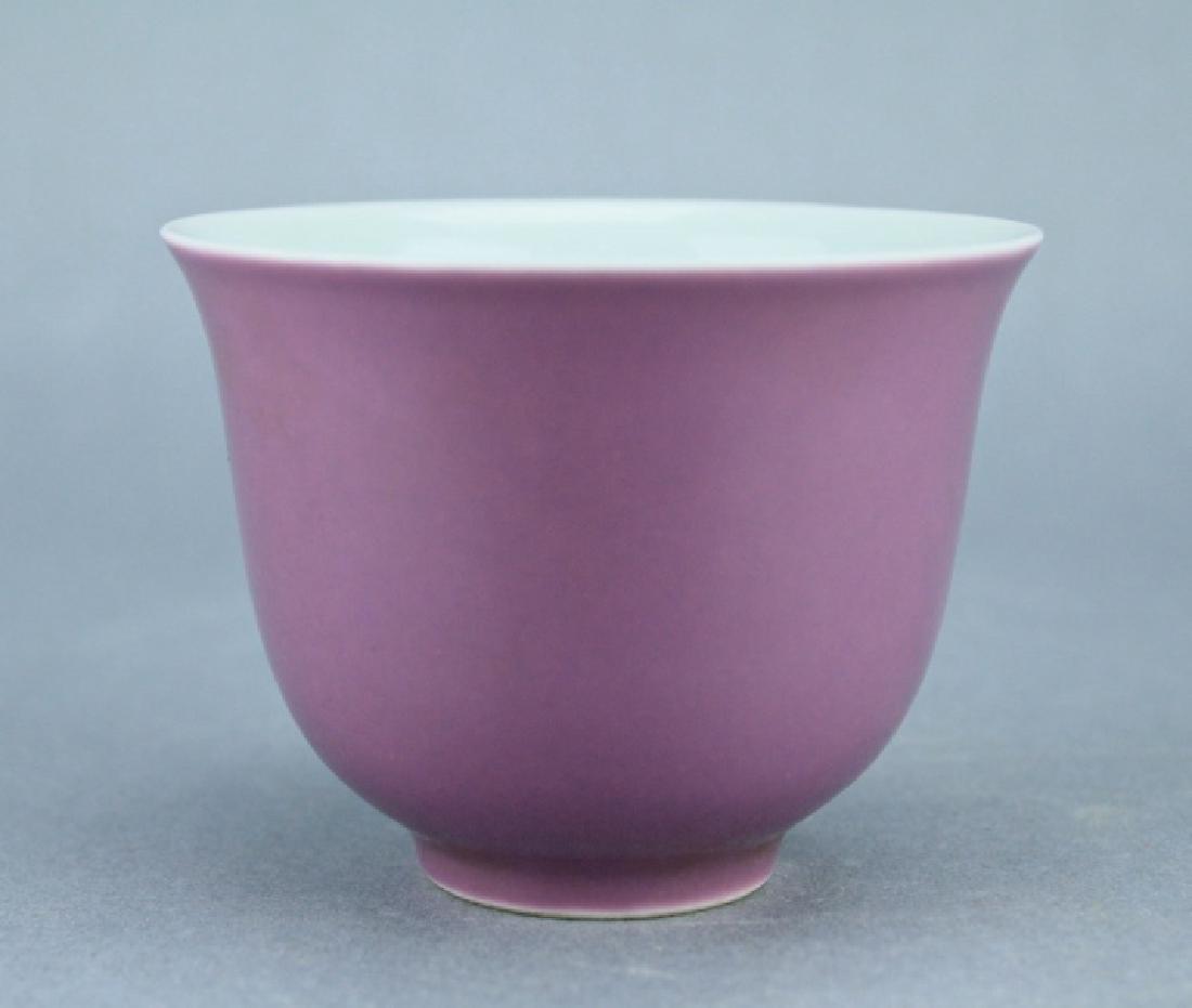 Qing Purple Glaze Porcelain Tea Cup (1 of 4)